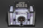 Radio-Glo Stained Glass + Chrome Radio in Lavender Swirl - Prototype
